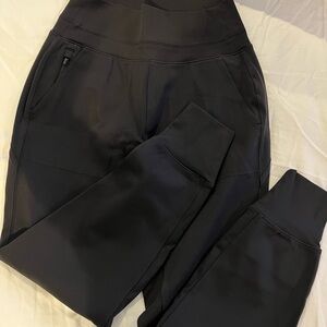 Athleta Black Joggers with High Waist and Compression Fit